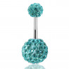piercing nombril multi strass paillette swarovski turquoise