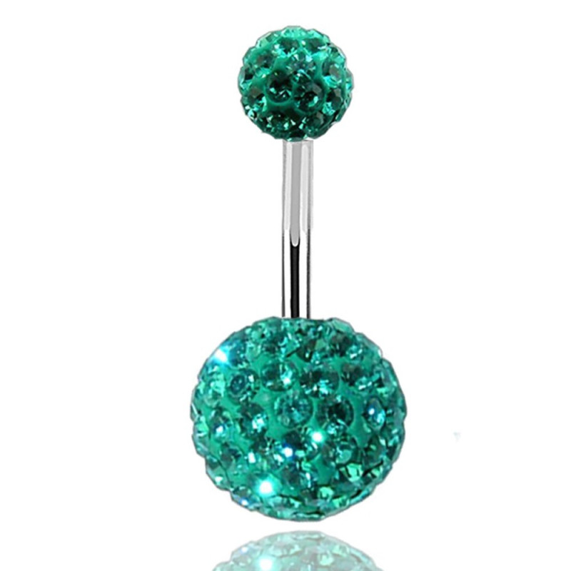 Piercing nombril double Cristal Bleu Tiffany