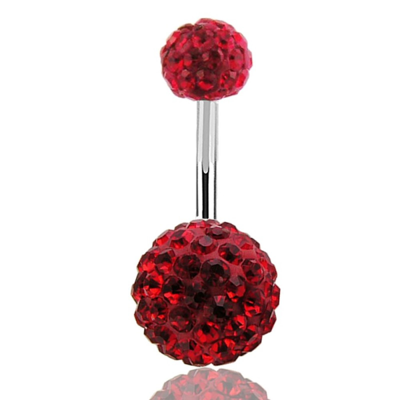 piercing nombril paillette Swarovski rouge