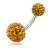 Piercing nombril Swarovski couleur topaze jaune