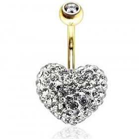 piercing Swarovski nombril coeur cristal