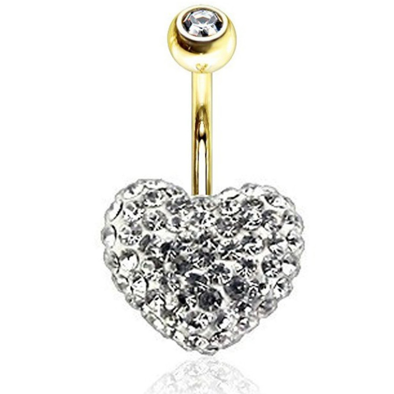 piercing Swarovski nombril coeur cristal