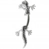 piercing nombril salamandre argent strass blanc