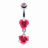 Piercing nombril double rose couleur rose