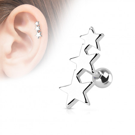 piercing oreille avec étoiles