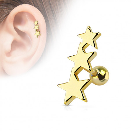 piercing oreille étoiles dorées