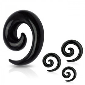 Un piercing spirale Noir spike 3 mm x 3 mm Avec 6 strass blanc 