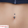 Pack trois Piercing nombril femme imitation perle noir haute qualité