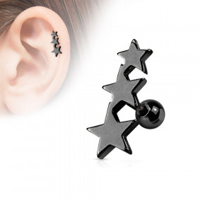 piercing oreille cartilage étoile noir