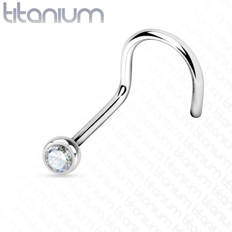 Piercing nez titane cristal 1,5mm tige 1mm de diamètre