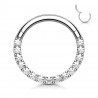 Anneau de piercing haute qualité clipper acier chirurgical strass sur le devant