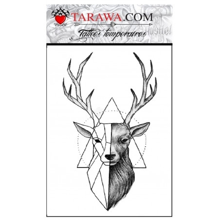 Tatouage cerf géométrique réaliste