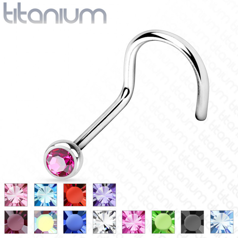 Piercing nez titane discret strass 2mm