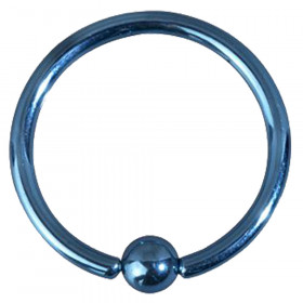anneau de piercing titane bleu