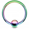 Anneau de piercing titane couleur arc en ciel