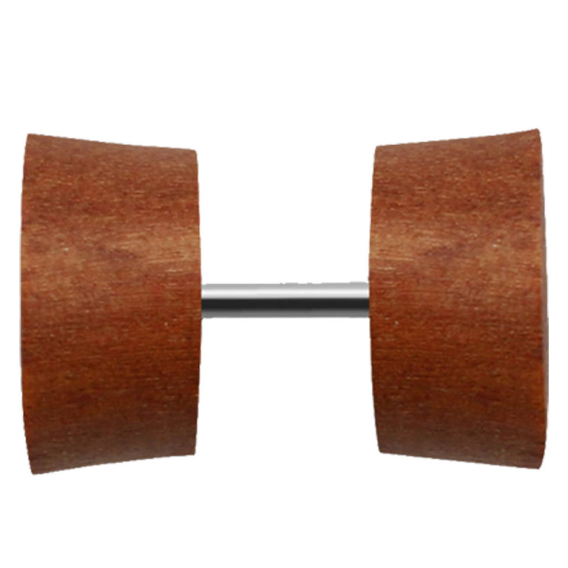 Faux Plugs (fake Tunnels) Pour Oreilles - Bois Naturel - Diamètres 8, 10 Ou 12 Mm - Acier Chirurgical - 1 Paire