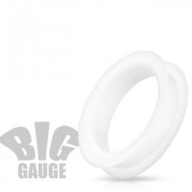 Piercing tunnel en silicone big blanc flex