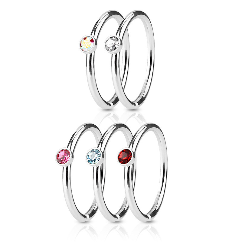 Piercing nez anneau avec strass Piercing nez anneau avec strass