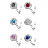 Piercing nez tige en L embout rond strass