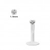 Piercing labret bioflex avec strass rond 1.5mm blanc