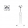 Piercing labret bioflex strass carré blanc pas chère