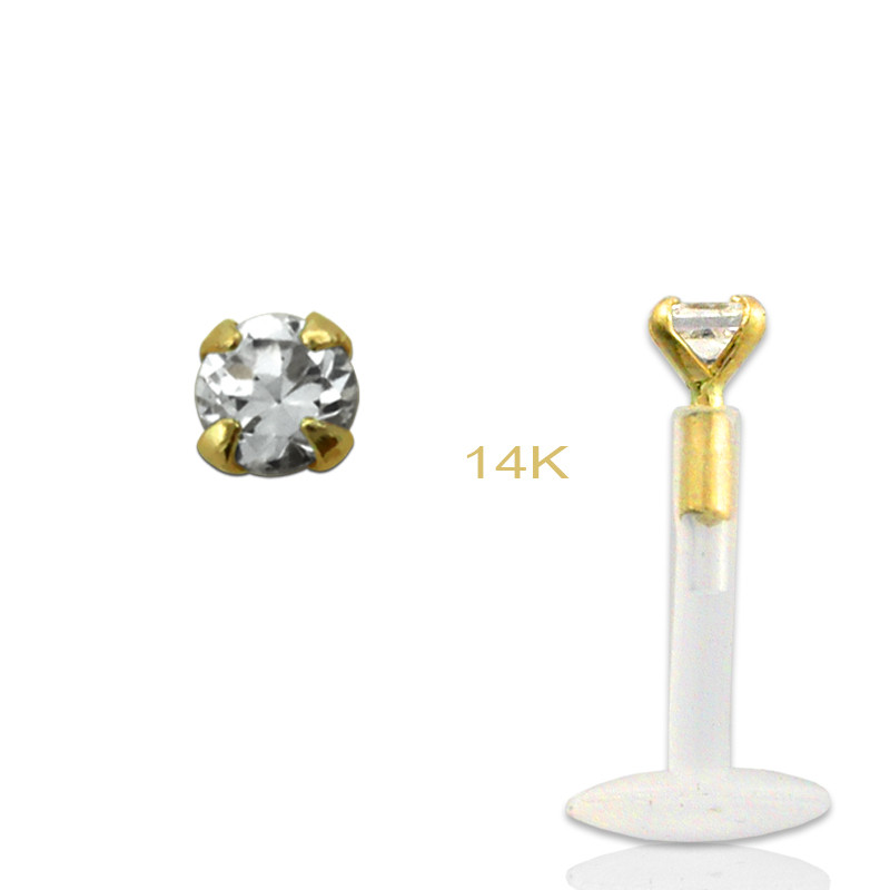 Piercing labret bioflex or 14k rond