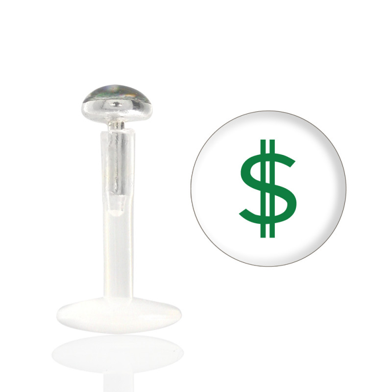 Piercing labret bioflex logo dollar US - Tarawa.com