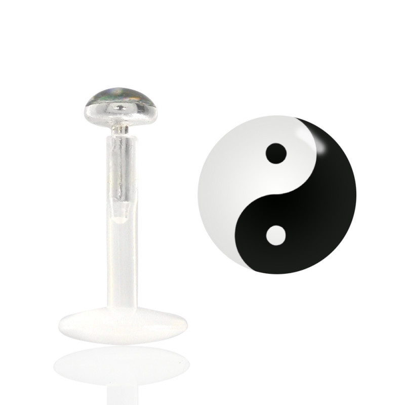 Piercing labret bioflex logo ying et yang