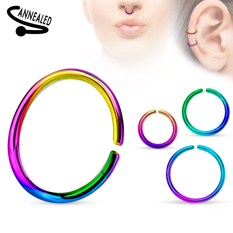 Piercing anneau nez et oreille en titane 1.2mm