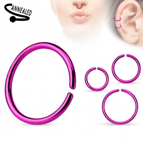 Piercing anneau nez et oreille en titane 1.2mm violet