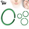 Piercing anneau nez et oreille en titane vert