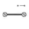 Piercing téton titane strass noir