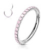 Vente anneau piercing conch zirconium couleur rose sur Tarawa.com