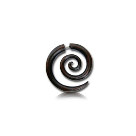 Faux écarteur oreille spirale en bois