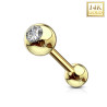 Piercing barbell oreille tragus hélix or jaune 14 carats - Tarawa.com