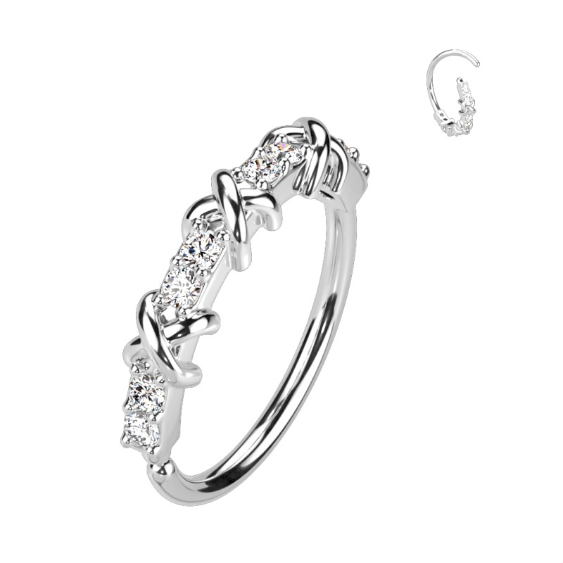 Piercing anneau nez alternance de strass Piercing anneau nez alternance de strass