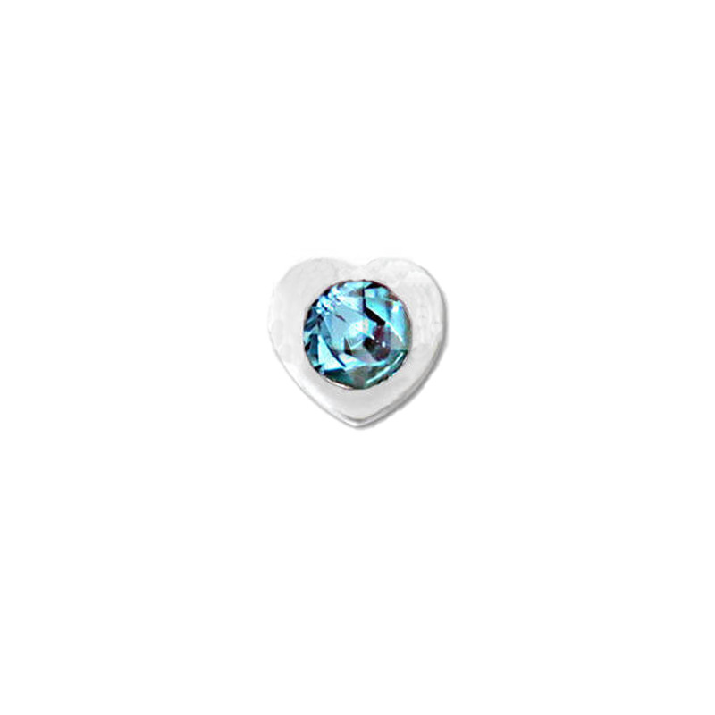 Piercing nez tige droite micro bille cœur strass turquoise Piercing nez tige droite micro bille cœur strass turquoise
