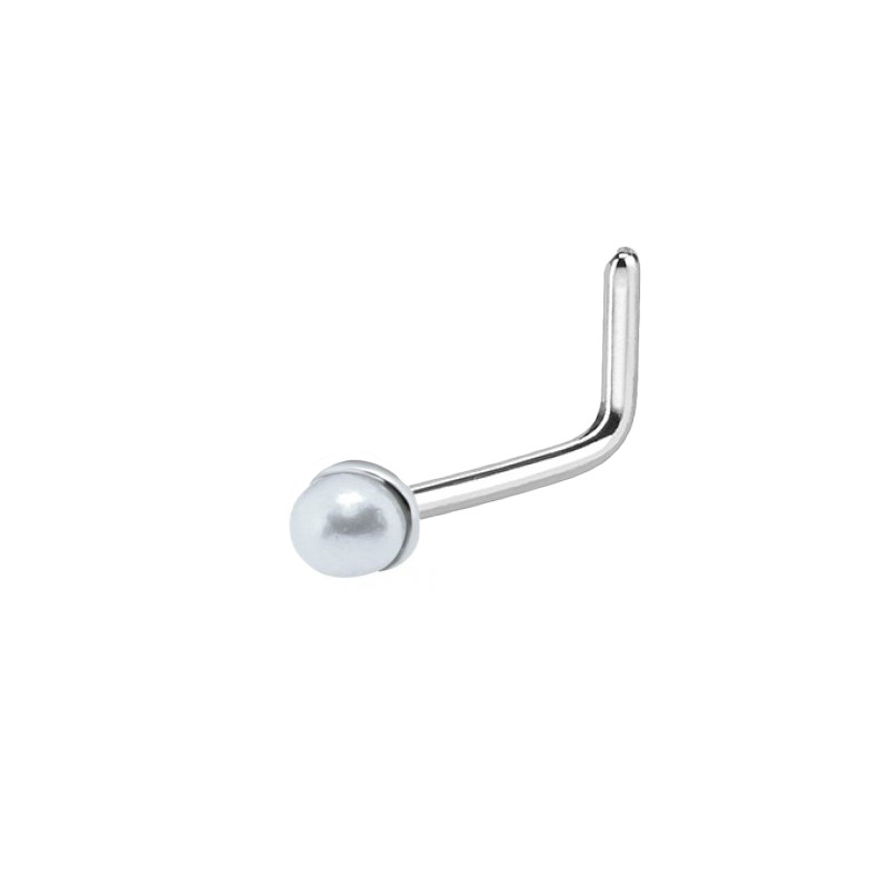 Piercing nez argent perle tige L