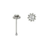 Piercing nez en argent fleur spirale couleur blanc