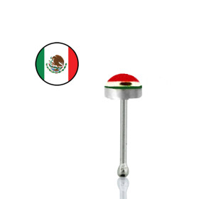 Piercing nez drapeau Mexique acier chirurgucal