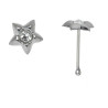 Piercing nez en argent étoile strass tige micro bille