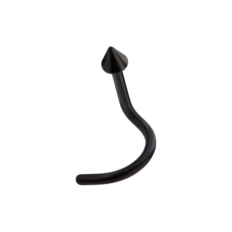 Piercing nez courbé spike 2mm noir