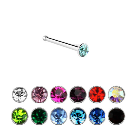 Piercing nez micro bille argent strass 1,5mm pas chère