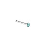 Piercing nez micro bille argent strass 1,5mm turquoise