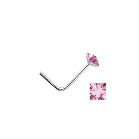 Piercing Septum / Nez En Acier Inoxydable Argenté Avec Strass - Neuf Sans Emballage