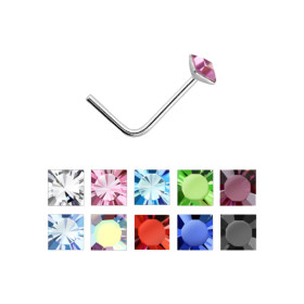 Piercing nez strass carré 2.5mm argent pas chère