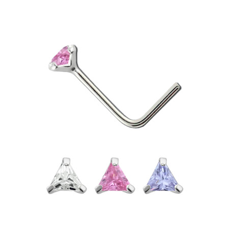 Piercing nez strass triangle en argent pas chère