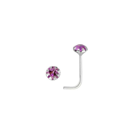 Piercing nez strass 8 griffes argent rose