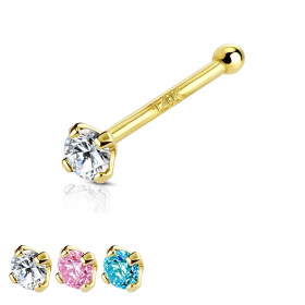 Stud nez or jaune 14k...