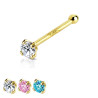 Stud nez or jaune 14k cristal 1,5mm